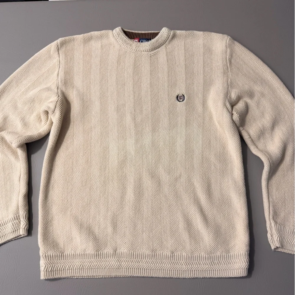 Chaps Men's Ivory Crewneck Sweater‎ Size L
